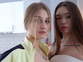 Teen Eats Creampie from Girlfriend After Rough Sex