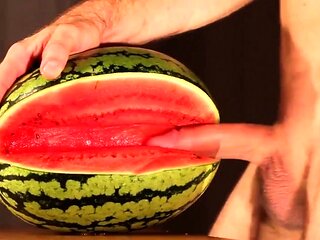 Muscular Stud Fucks and Cums on Watermelon