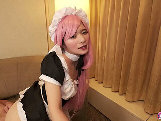 Asian Maid Ringo Fujii Sucks Cock Before Getting Fucked Hard
