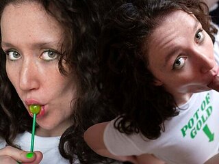 Irish Brunette Josie Celebrates St. Patrick's Day with a Hot Cum Swallow - Amateur POV Blowjob