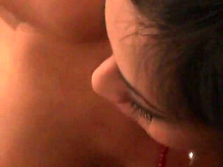 Exotic brunettes in heels lick each other in the 69 position