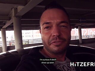 Filthy car park fuck with blonde silicone chick Angel - Hitzefrei