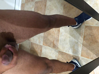 Jerking and cum a big load on mirror (2)