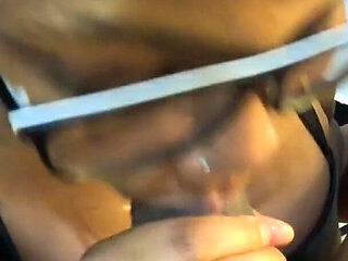 Afro Nerdy Whore on Her Knees Sucking Dick for That Facial Cumshot What a Fucking Mess on That Pretty Eye Glasses - Mastermeat1