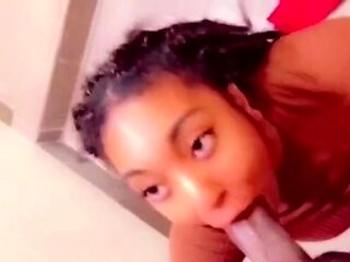 Truck Stop Blowjob - She Takes My Big Cock in the Bathroom