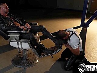 Hairy Man Barber Bred By Leather Stepdad - Tryp Bates, Greg Dixxon