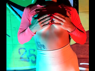 Hot night neon chill and beauty fun