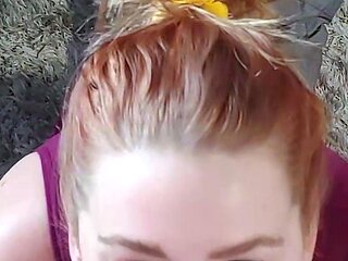 Amateur redhead Milf sucks and fucks a guy