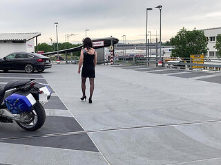 naugthy walk on the parking deck