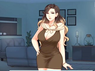 Chilling with the two hot MILFs and my stepsister while doing house chores