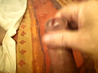 Stepdad Lies Down and Jerks His Cock Until He Comes. He Loves Playing with His Cock When I Watch.