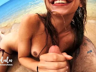 Sex on the Beach! Wild Fucking on an Island - Amateur Couple