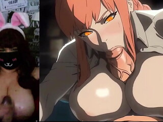 hot mommy with big natural tits watching hentai with the webcam on