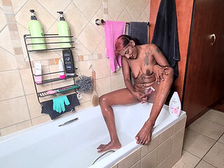 Tattooed Saggy Tits Desi Shaves Her Hairy Legs and Pussy