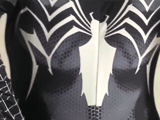 Fucking a Black Spiderman Cosplay Girl Until He Cums in Her Pussy Multiple Times - Latest Indonesian Porn