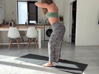 Hot Neighbor in Leggings Gets Fucked Hard