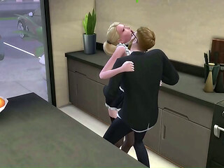 Empregada safada &eacute_ fodida pelo chefe em casa. The Sims