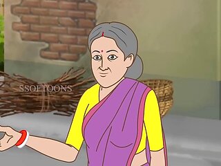 Cartoon fantasy with creampie featuring an inexperienced Indian girl and her stepbrother