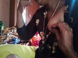Indian housewife puts her husband's penis in her mouth and gives him a good blowjob