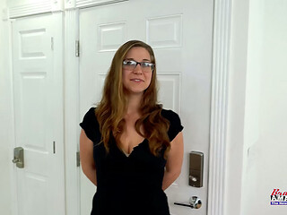 Petite Nerdy Brunette Ginger Kay Lee Sloppy Deepthroat Nerdy Glasses Fun!