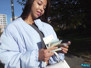 Martin Guns Asian Brunette Passion in Public Heat