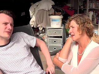 Blonde GILF takes good care of the pale fellow