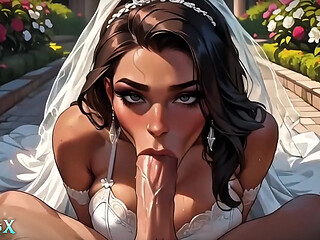 LATINA Bride Can't Resist a BWC Right Before the Wedding - Deepthroat & Anal (4K AI Animated)