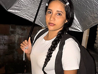 Busty College Girl Is It's a Rainy Day! Deepthroat