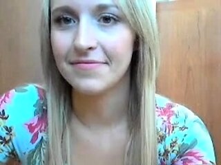 Curly Blonde Teen Records Solo Dildo Masturbation More at