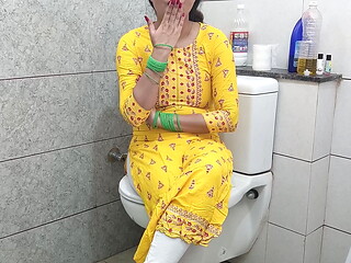 Indian hot step mother fucked step son dirty in washroom in hindi audio