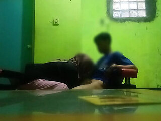 Indonesian Hijab Teen Gets Fucked Hard by Cousin in Living Room - Hot Homemade Creampie