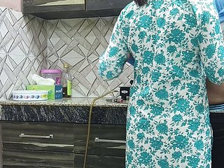 Beautiful Indian Step Mom Pussy and Ass Fucked Hard by Step Son while he is in kitchen Hindi