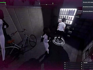 She opened her coat and showed her naked body to a stranger. Hentai Game 3d