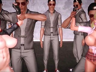 3D girls fight and lose: Big Tits, Bondage  Groupsex Porn