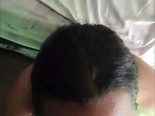 I give her a nice blowjob and then I ride and guess what happens when I'm up