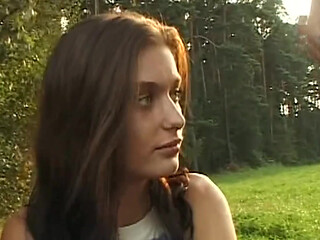 Mature Brunette Devours Cock in Wild Outdoor Group Bang