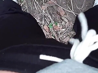 Risky Lesbian Masturbation in the Forest