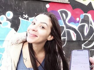 GERMAN SCOUT - Fat Cock Anal Sex at Pick Up Casting for Skinny Latina Giih Spanic