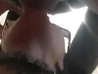 MILF on Her Knees Gives a Blowjob with Cum in Her Mouth