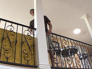 Adorable tattooed teen fucking his dick