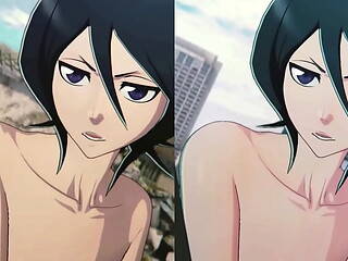 Bleach: ReBirth of Souls Nude Rukia Mod by LiquidTofu side-by-side