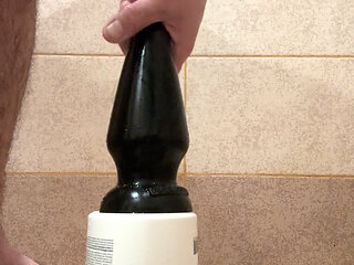 Huge butt plug fucking sloppy anal gape pierced 10mm apadravya cock