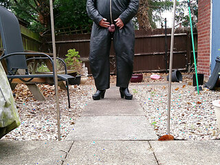 Leather Showing Cock and Balls