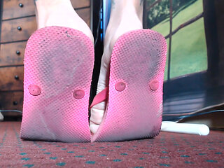 Extreme closeup flipflops bare soles