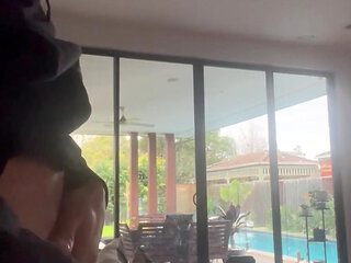 Jerking of Hoping My Next Door Neighbour Sees My Cock