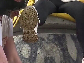 Licking Very Muddy Sneakers Clean