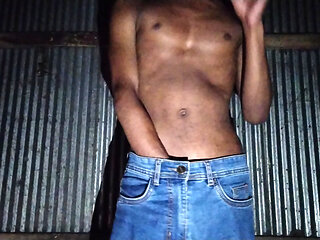 Handsome boy smoking and handjob video