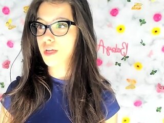 Cute curly brunette solo webcam masturbation