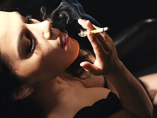 Valentina Nappi Smoking Fetish - Italian Brunette with Red Lipstick Gives Blowjob & Handjob POV