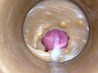 Mini-Cam in Pussy toy during Fucking! getting Huge Creampie 4K